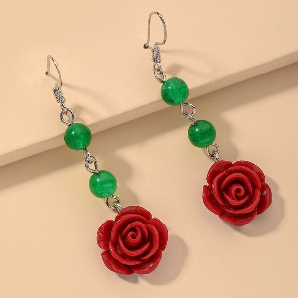 

Flower Decor Drop Earrings, Multicolor