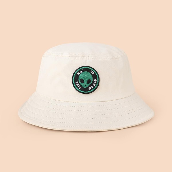 

Alien Embroidered Bucket Hat, Beige