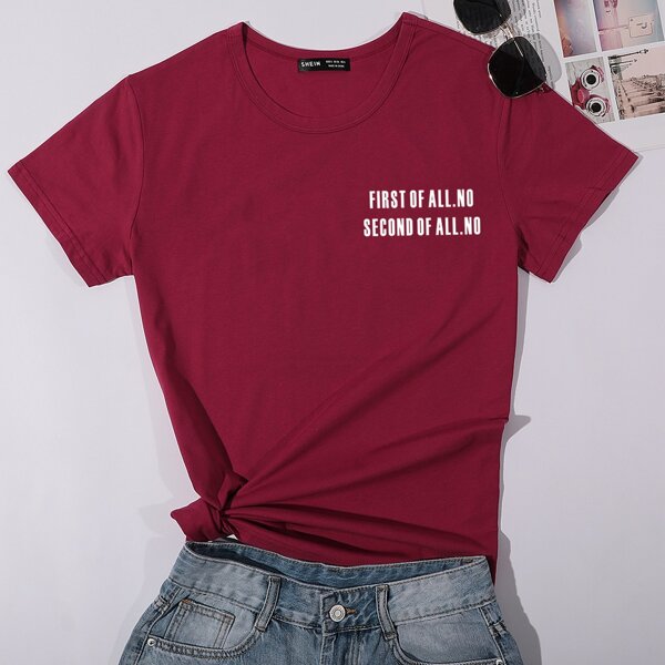 

Slogan Graphic Tee, Burgundy