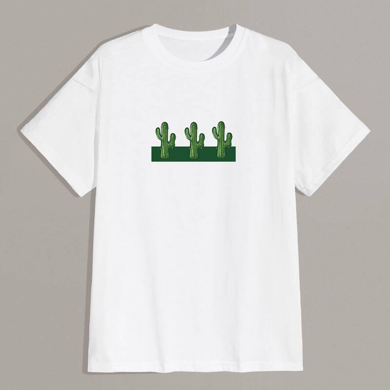 

Guys Cactus Print Tee, White