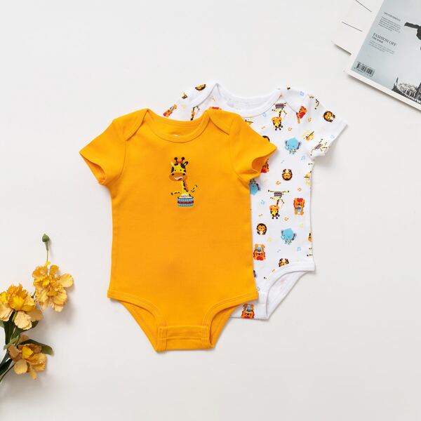 

Baby Boy 2 Pack Cartoon Graphic Bodysuit, Multicolor