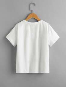 SHEIN Camiseta con estampado de dibujo - Blanco - Ver 2