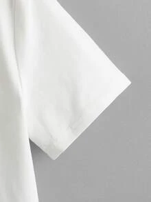 SHEIN Camiseta con estampado de dibujo - Blanco - Ver 4