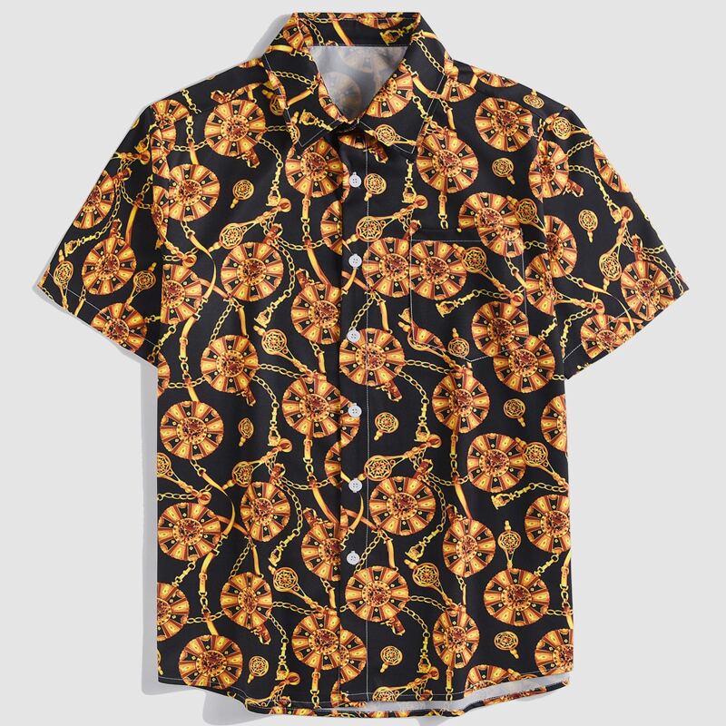 

Men Allover Print Button Up Shirt, Multicolor