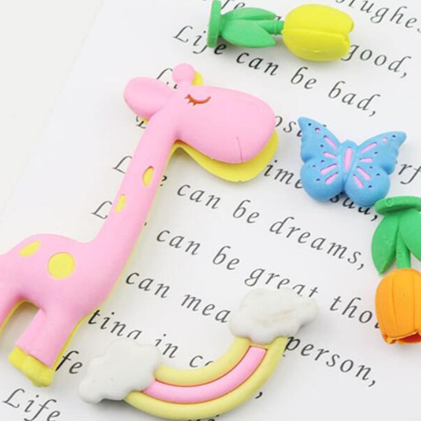 

5pcs Cartoon Eraser Set, Multicolor