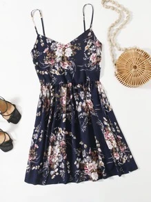 SHEIN Plus Floral Print Cami Dress - Multicolor - View 1