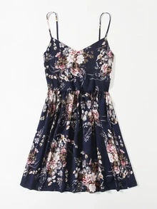 SHEIN Plus Floral Print Cami Dress - Multicolor - View 4