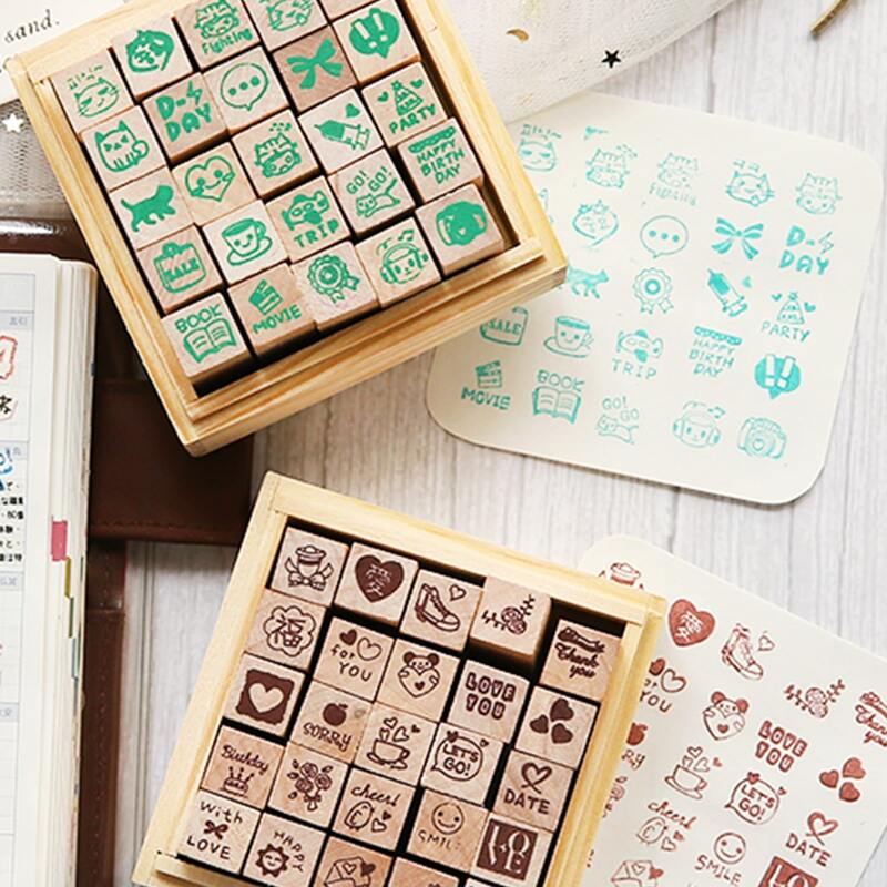 

25pcs Random Cartoon Stamp Set, Multicolor