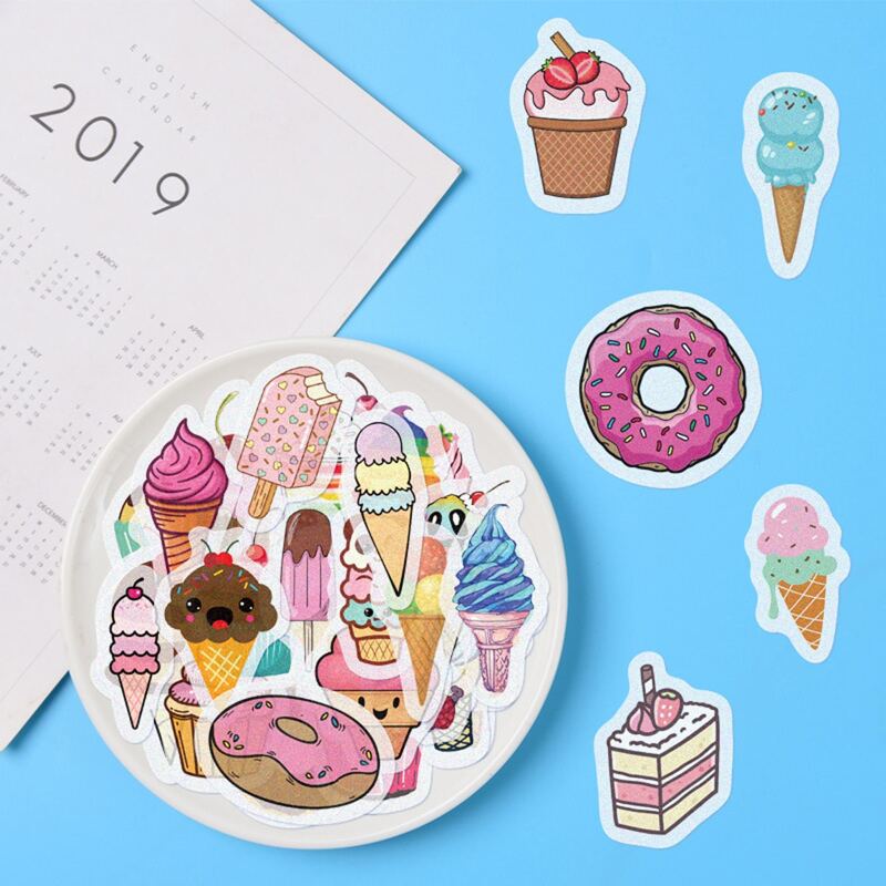 

40pcs Cartoon Food Sticker, Multicolor