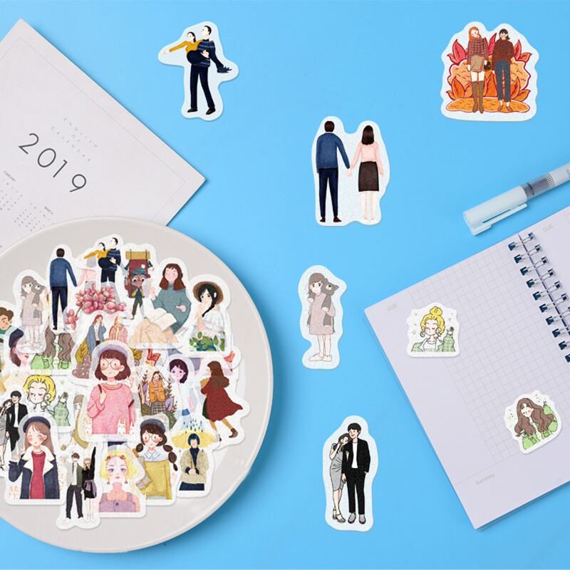 

40pcs Cartoon Figure Sticker, Multicolor