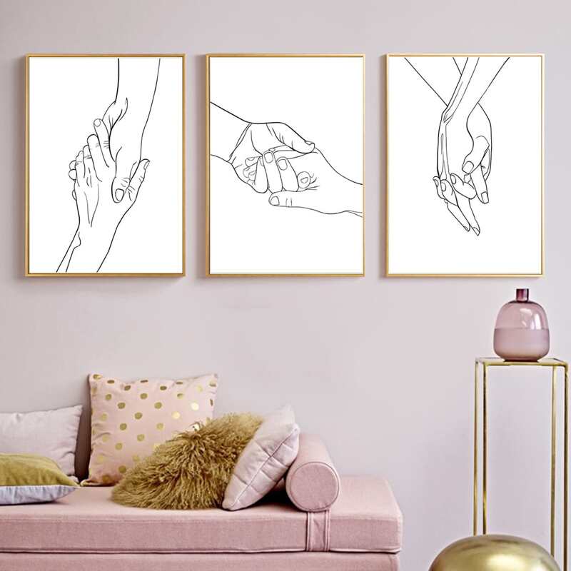 

3pcs Hand Print Wall Painting Without Frame, White