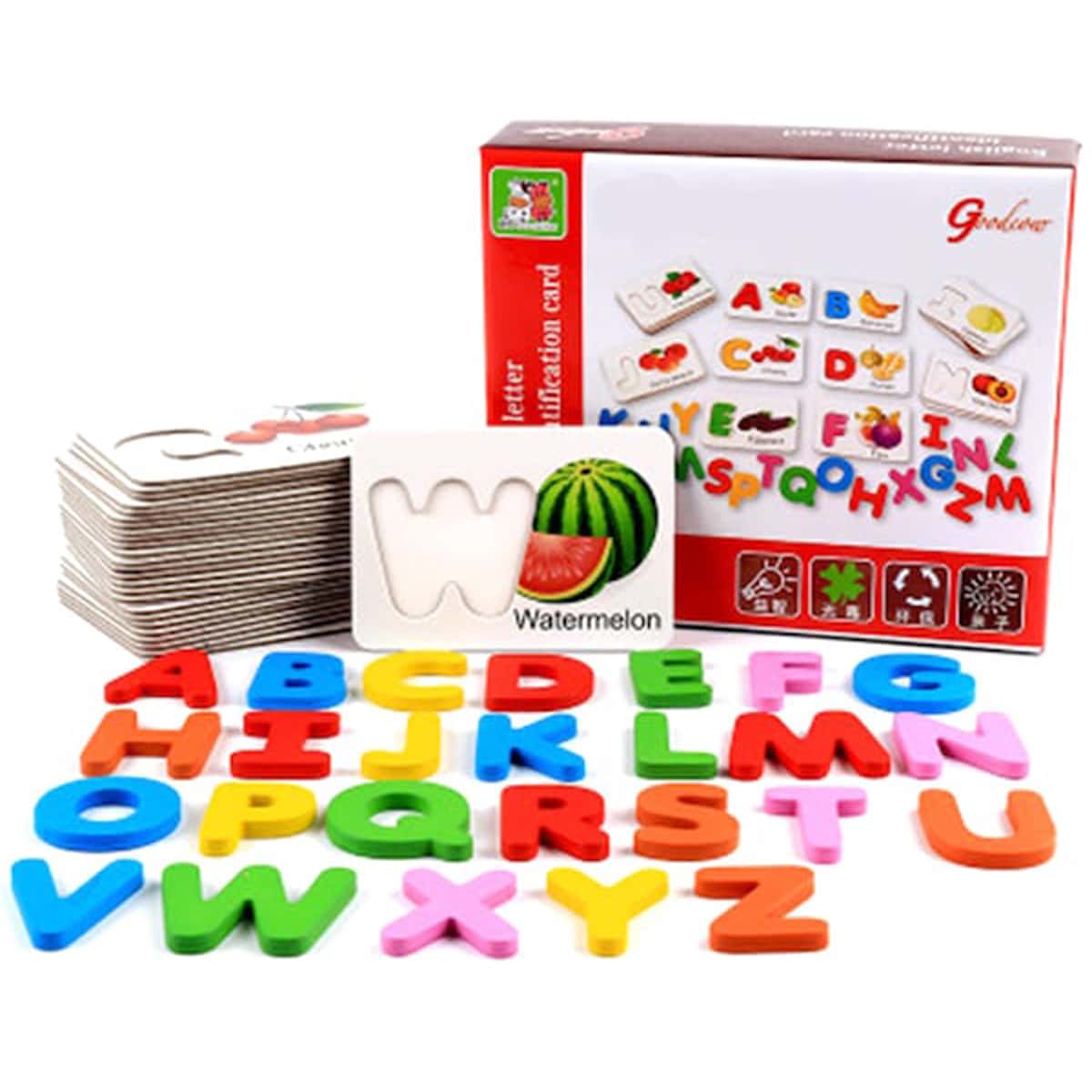 

1set Fruit & Letter Puzzle Set, Multicolor