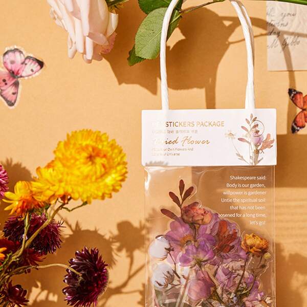 

15pcs Random Flower Sticker, Multicolor