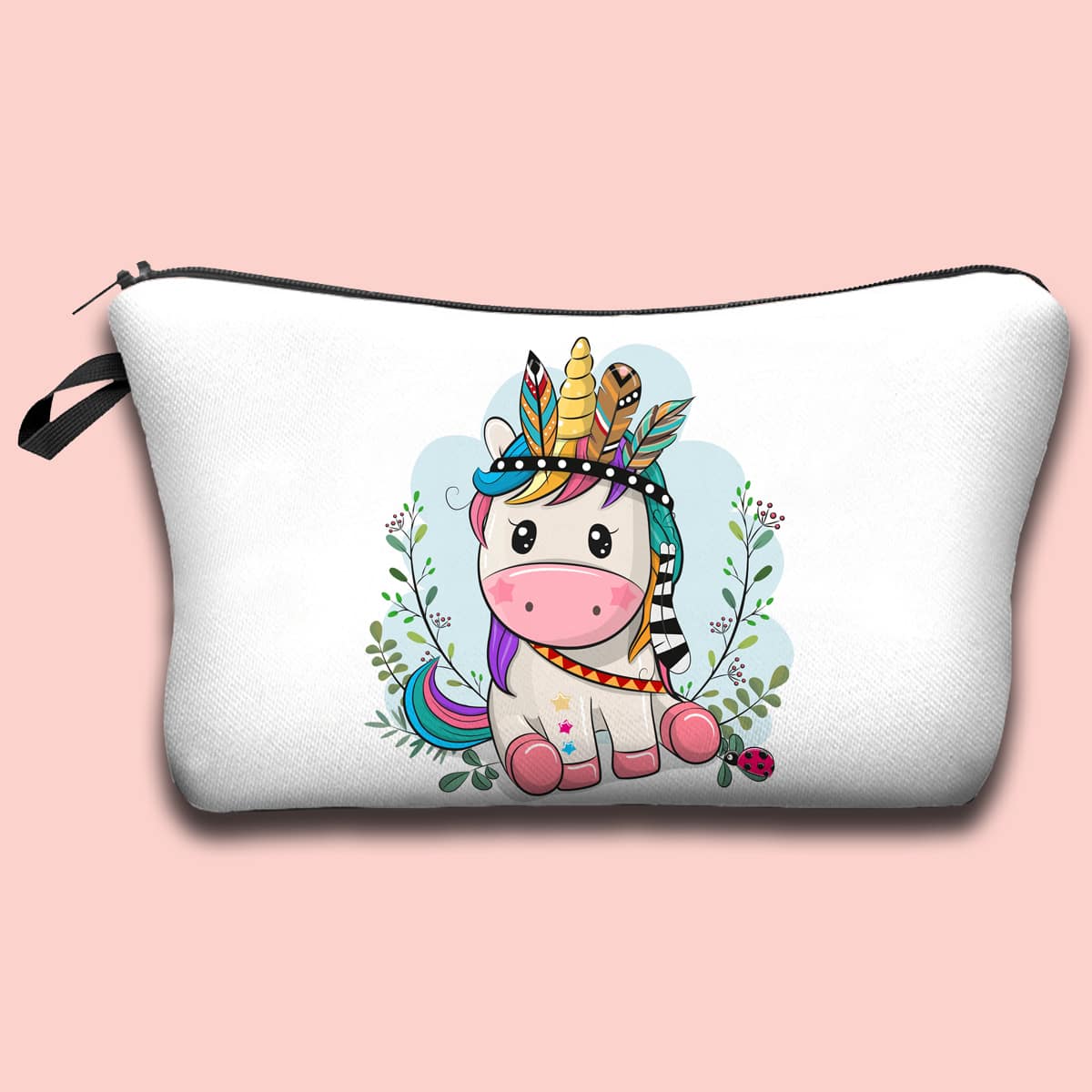

Cartoon Unicorn Makeup Bag, White