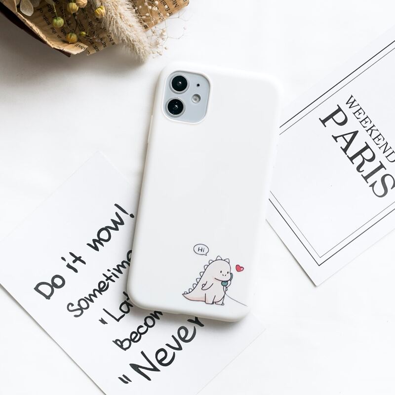 

Dinosaur Print iPhone Case, White