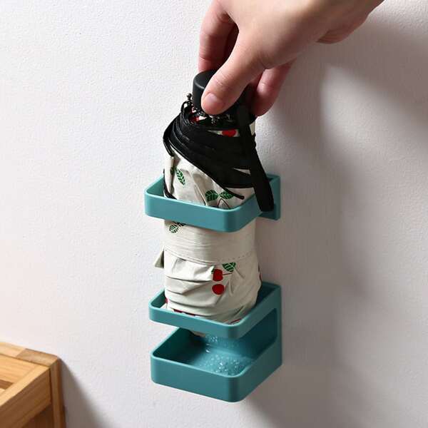 

1pc Wall Mounted Storage Rack, Blue