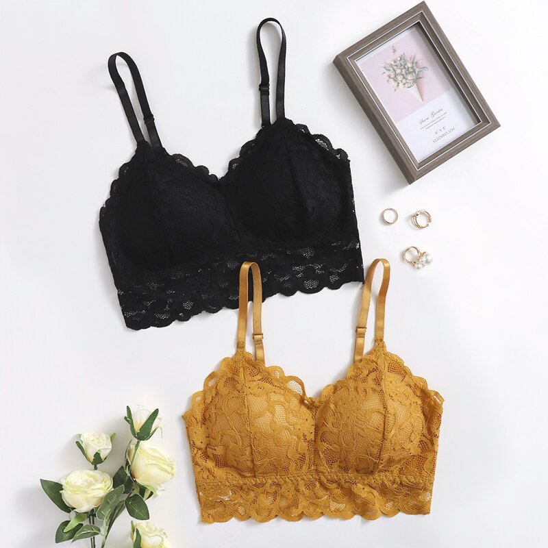 

2pack Lace Bralette Set, Multicolor