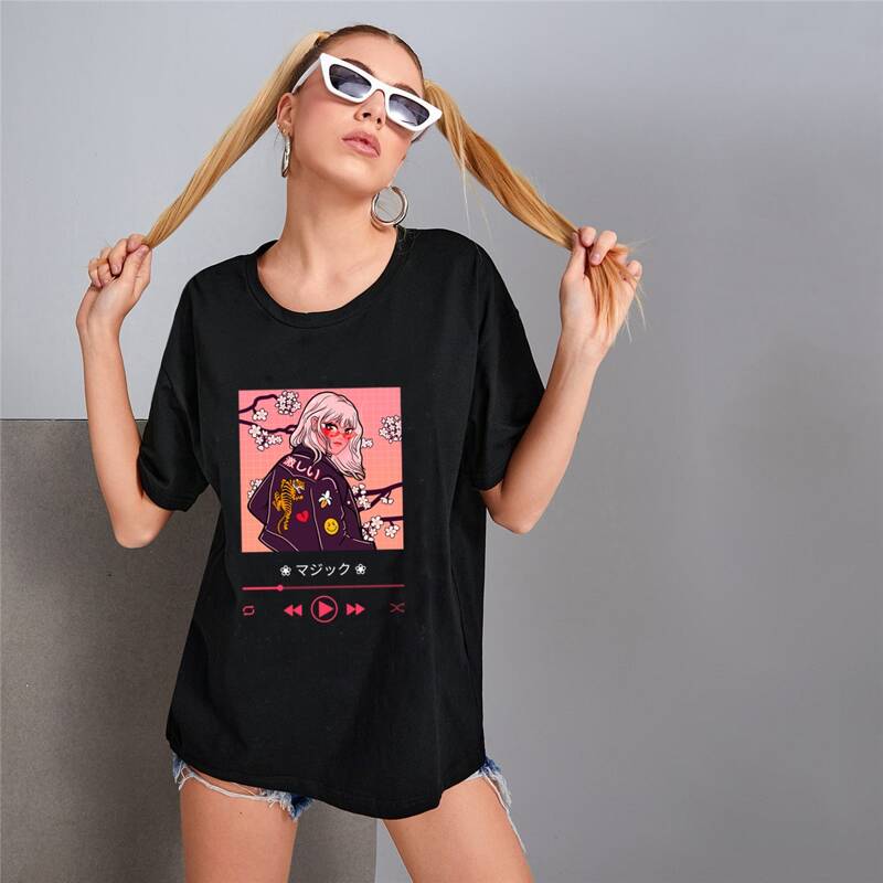 

Figure Graphic Oversized Tee, Black