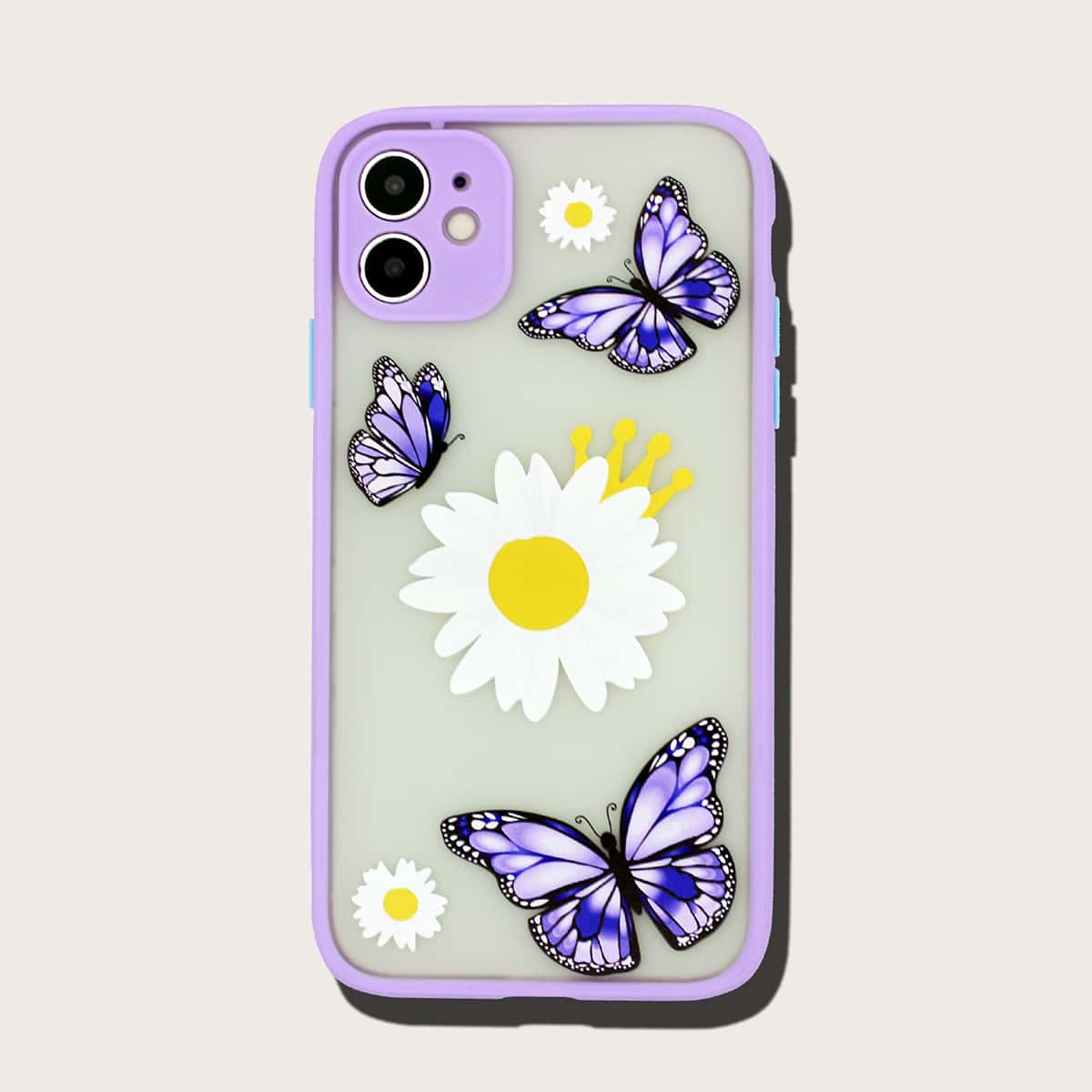 

Butterfly Graphic iPhone Case, Clear lilac purple