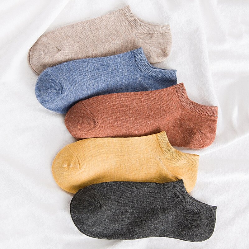 

5pairs Solid Socks, Multicolor