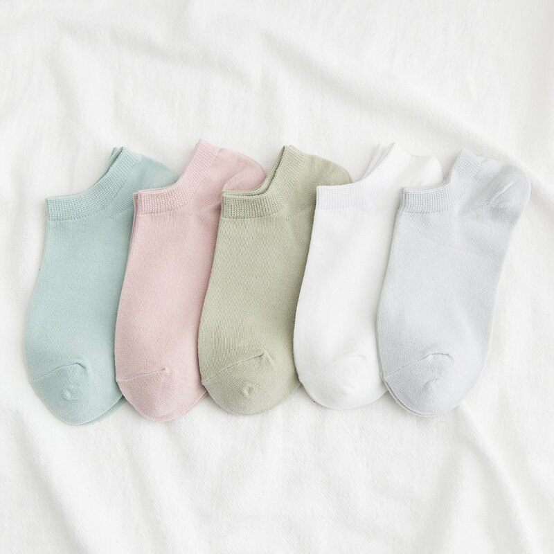 

5pairs Solid Socks, Multicolor