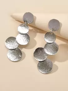 Bông tai thả tròn - Bạc - Xem 1