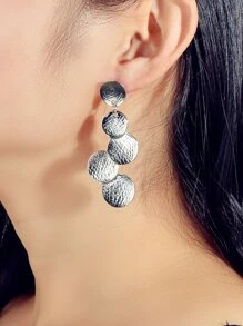 Bông tai thả tròn - Bạc - Xem 2