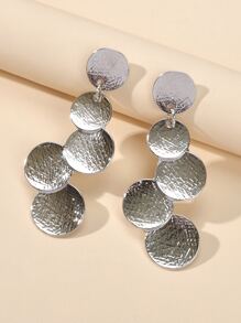 Bông tai thả tròn - Bạc - Xem 3