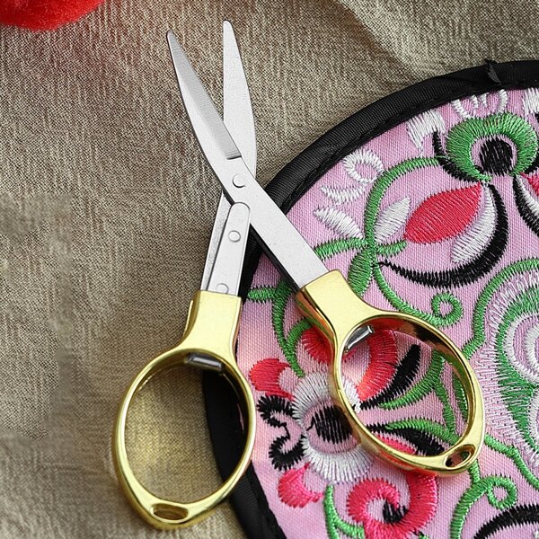 

1pc Stainless Steel Scissors, Gold