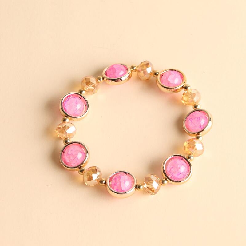 

Crystal Beaded Bracelet, Pink
