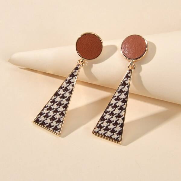 

Houndstooth Geometric Drop Earrings, Multicolor