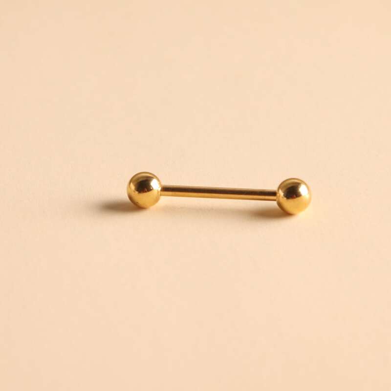 

1pc Ball Tongue Piercing, Gold