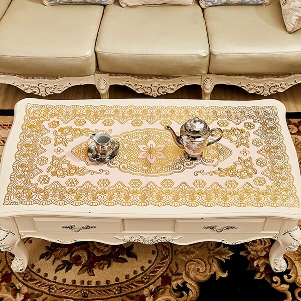 

Flower Print Hot Stamping Tablecloth, Gold
