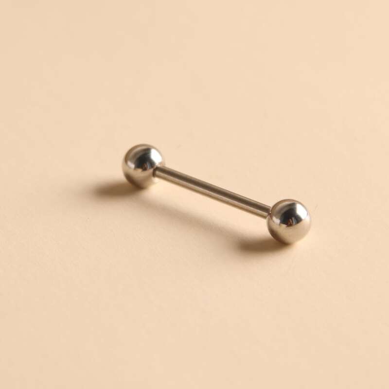 

1pc Ball Tongue Piercing, Silver