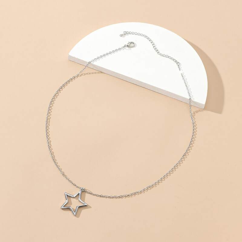 

Star Chain Necklace, Silver