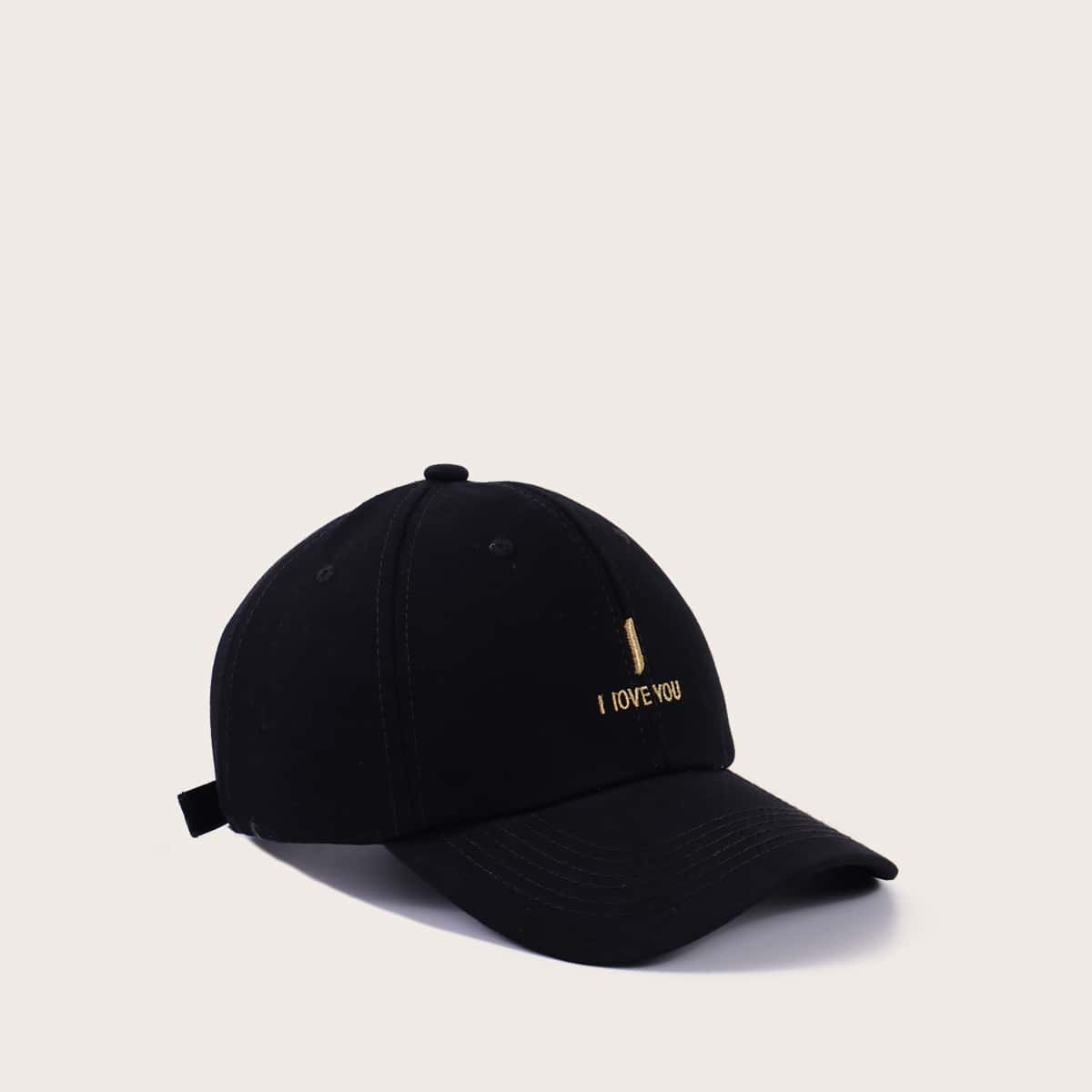 

Guys Letter Embroidery Baseball Cap, Black