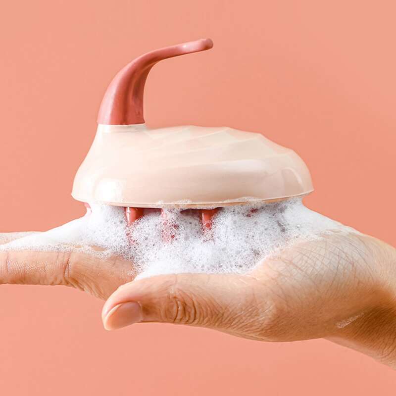 

1pc Random Silicone Shampoo Brush, Pink