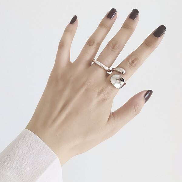 

2pcs Minimalist Ring, Silver