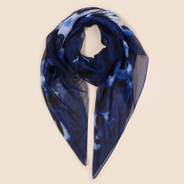 

Leopard Pattern Mesh Scarf, Multicolor