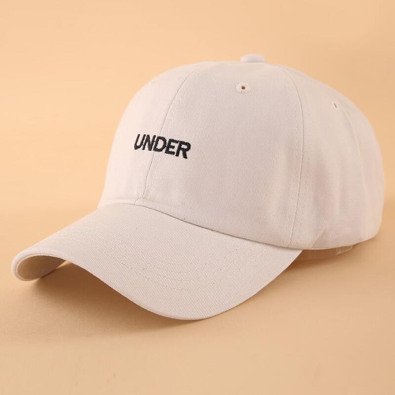 

Letter Embroidery Baseball Cap, Beige