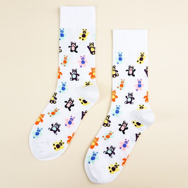 

Men Cartoon Graphic Crew Socks, Multicolor