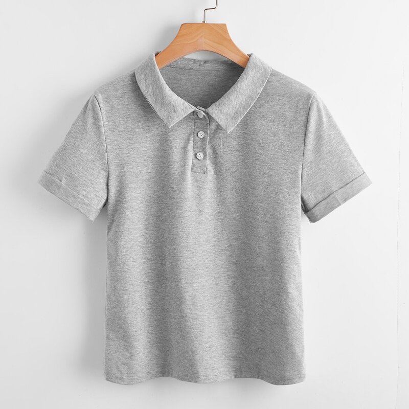 

Solid Polo T-Shirt, Grey