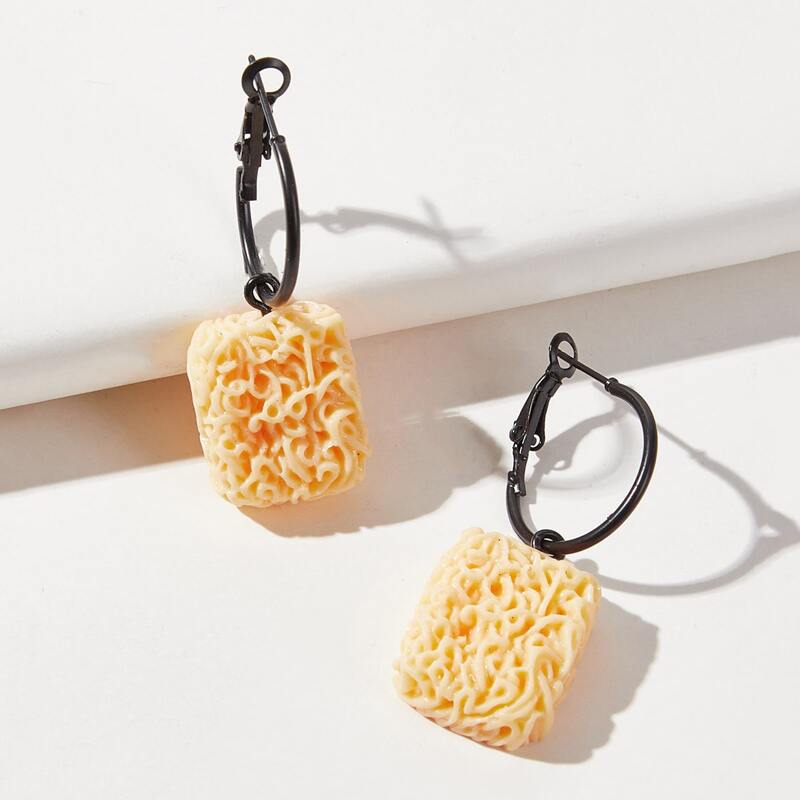 

Instant Noodles Design Hoop Earrings, Multicolor