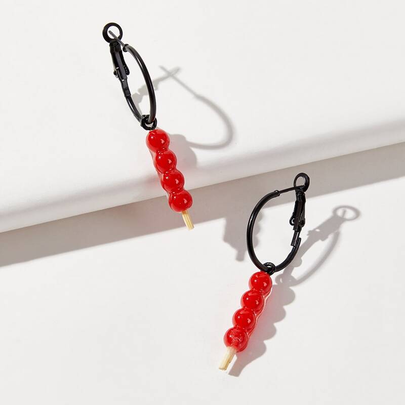 

Candied Haw Design Hoop Earrings, Multicolor