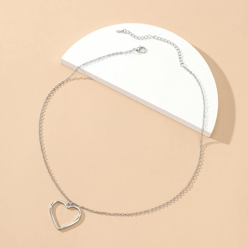 

Heart Chain Necklace, Silver