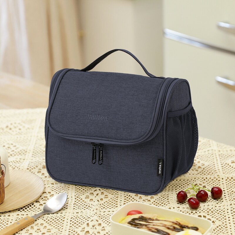 

1pc Portable Lunch Bag, Navy blue