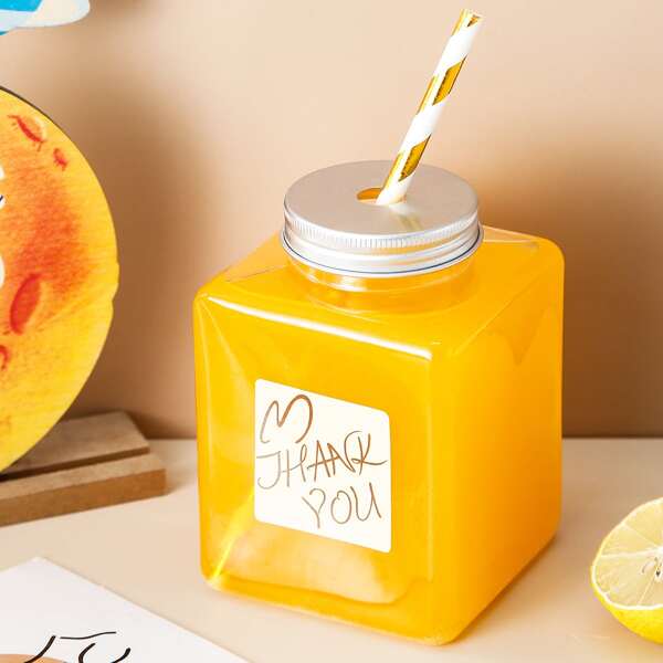 

1pc Clear Juice Cup & 1pc Random Color Straw
