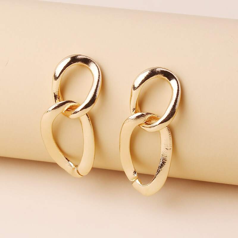 

Minimalist Chain Earrings, Gold