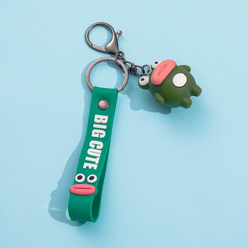 

Frog Charm Keychain, Dark green