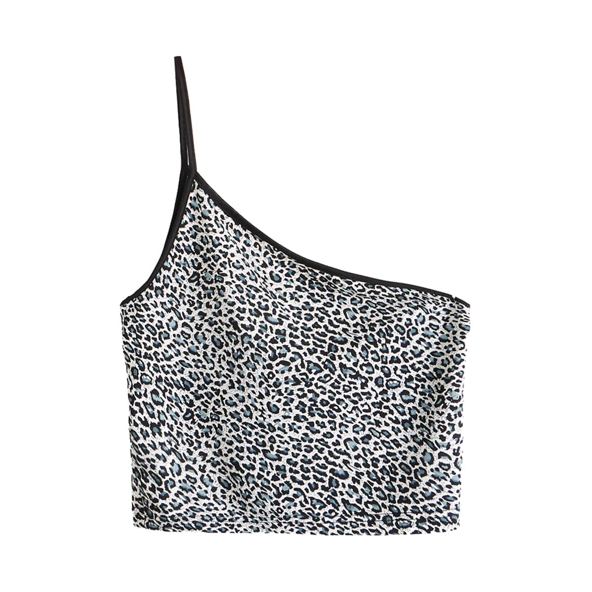 

Leopard One Shoulder Crop Top, Multicolor